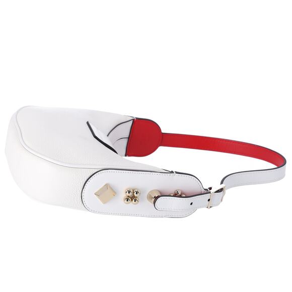 Christian Louboutin Carasky Mini Shoulder Bag White Pebbled Leather - Picture 8 of 11